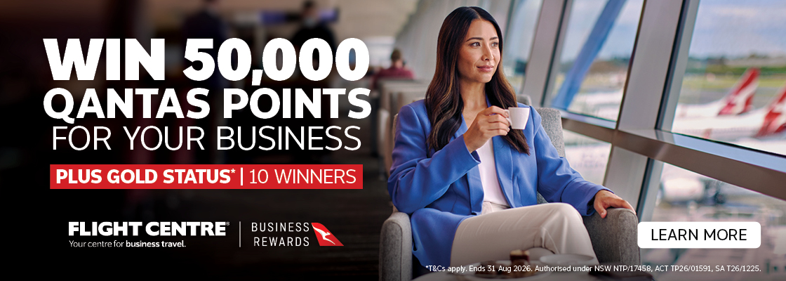 Win 50,000 Qantas Points, thanks to Flight Centre Business Travel